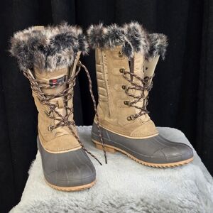 Stylish Winter Boots with Faux Fur Trim